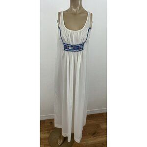 Vintage Chevette Women's S Nightgown Long Gown Milkmaid Grecian White